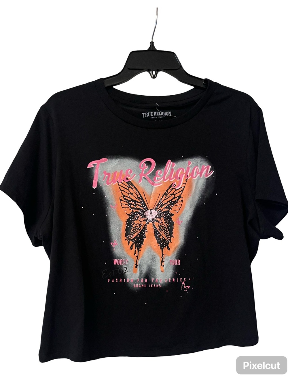 True Religion Black Graphic Butterfly Tee - Women's Size XXL